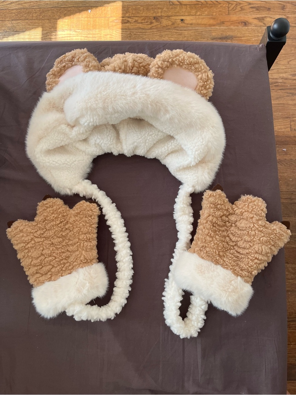 Teddy Bear Brown and Ivory Women's Winter Hat